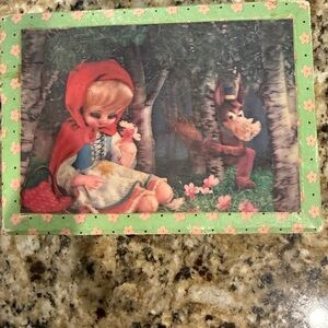 Vintage Little Red Riding Hood Musical Jewelry Box